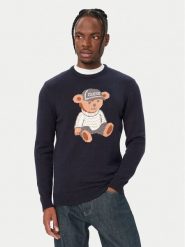 Guess Sweter M6BR42 Z1604 Granatowy Regular Fit. Niebieskie swetry rozpinane Guess, l, z aplikacjami, z wiskozy, bez kołnierzyka, bez ramiączek. Za 434.99 zł.