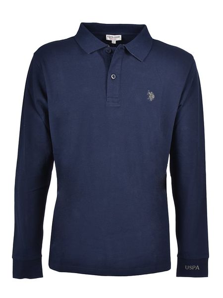 U.S. Polo Assn. Koszulka polo w kolorze granatowym rozmiar: L. Niebieskie koszulki polo U.S. Polo Assn., l, bez wzorów, bez kołnierzyka, bez ramiączek. Za 133.95 zł.