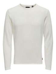 ONLY & SONS Sweter w kolorze kremowym rozmiar: XS. Brązowe swetry nierozpinane Only & Sons, xs, bez wzorów, bez kołnierzyka, bez ramiączek. Za 48.39 zł.