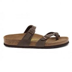 Klapki unisex Birkenstock 071061. Brązowe klapki Birkenstock, z materiału. Za 672.00 zł.