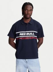 Pepe Jeans Polo Red Bull Racing Moto Panel RM540017 Granatowy Regular Fit. Niebieskie koszulki polo Pepe Jeans, l, bez wzorów, z bawełny, bez kołnierzyka, bez ramiączek. Za 489.99 zł.