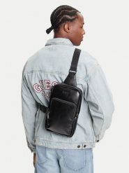 Guess Nerka HMBOCA P5326 Czarny. Czarne saszetki i nerki Guess, z aplikacjami, ze skóry. Za 249.99 zł.