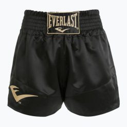Spodenki treningowe Everlast Muay Thai. Czarne krótkie spodenki sportowe EVERLAST, bez wzorów. Za 199.99 zł.