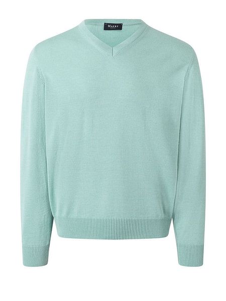 Maerz Muenchen Wełniany sweter w kolorze błękitnym rozmiar: 54. Niebieskie swetry nierozpinane Maerz Muenchen, bez wzorów, z wełny, bez kołnierzyka, bez ramiączek. Za 239.99 zł.