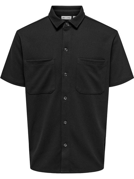 ONLY & SONS Koszula "Kodyl" w kolorze czarnym rozmiar: S. Czarne koszule Only & Sons, s, bez wzorów, bez kołnierzyka, bez ramiączek. Za 69.75 zł.