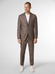 BOSS garnitur Mężczyźni Slim Fit wełna ze strzyży brązowy, 50. Brązowe garnitury Boss, m, z aplikacjami, z materiału. Za 2,999.95 zł.
