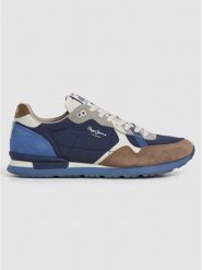 Pepe Jeans FOOTWEAR Sneakersy "Brit Prints" w kolorze niebiesko-granatowym rozmiar: 45. Niebieskie buty sportowe casual Pepe Jeans FOOTWEAR, bez wzorów, z jeansu, bez zapięcia. Za 235.45 zł.