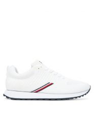 Tommy Hilfiger Sneakersy New Runner Eva Corpo Knit FM0FM05648 Biały. Białe buty sportowe casual Tommy Hilfiger, bez wzorów, z materiału, bez zapięcia. Za 439.99 zł.