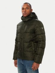 Guess Kurtka zimowa M6BL43 W4155 Zielony ciemny Regular Fit. Zielone kurtki Guess, na zimę, m, z aplikacjami, z syntetyku, bez kaptura. Za 954.99 zł.