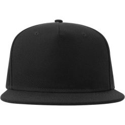 Czapka Z Daszkiem Unisex 5 Panel Snapback Dla Dorosłych. Czarne czapki z daszkiem ATLANTIS, bez wzorów, z materiału. Za 58.99 zł.