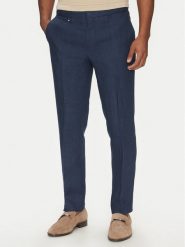 BOSS Spodnie materiałowe C-Genius 50540518 Granatowy Slim Fit. Niebieskie spodnie materiałowe Boss, m, bez wzorów, ze lnu. Za 809.99 zł.