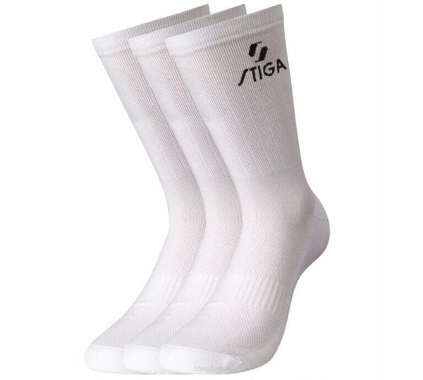 Skarpety tenisowe Stiga Sock Pro High. Białe skarpety STIGA, bez wzorów, z lycry. Za 152.99 zł.
