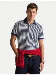 Polo Ralph Lauren Polo 710956682500 Granatowy Slim Fit. Niebieskie koszulki polo Polo Ralph Lauren, m, bez wzorów, z bawełny, bez kołnierzyka, bez ramiączek. Za 639.99 zł.