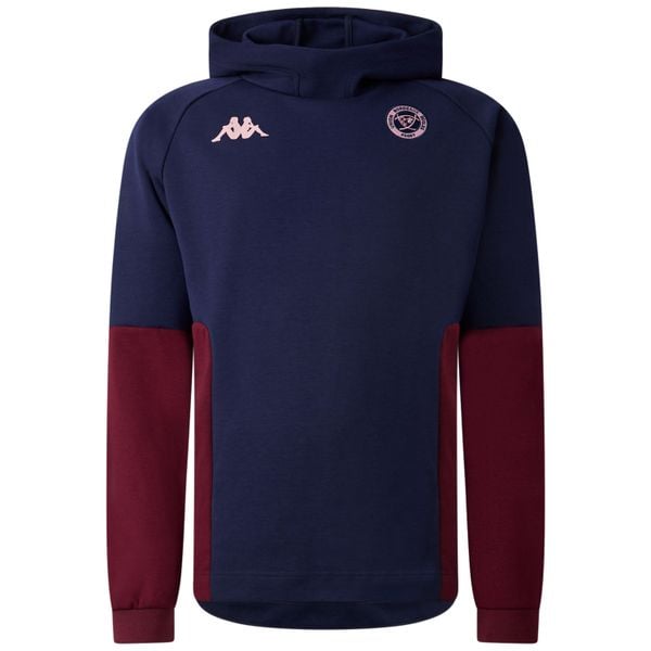 Bluza dresowa z kapturem Union Bordeaux-Bègles 2025/26. Niebieskie bluzy z kapturem Kappa, bez wzorów, z dresówki, z kapturem. Za 346.00 zł.