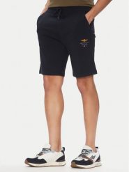 Aeronautica Militare Szorty sportowe 251BF017F459 Granatowy Regular Fit. Niebieskie krótkie spodenki sportowe Aeronautica Militare, m, bez wzorów, z bawełny. Za 359.99 zł.