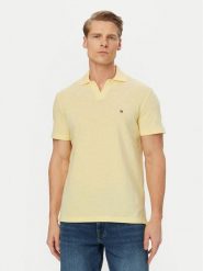Tommy Hilfiger Polo Textured Oxford Pique MW0MW38482 Żółty jasny Regular Fit. Żółte koszulki polo Tommy Hilfiger, m, bez wzorów, z bawełny, bez kołnierzyka, bez ramiączek. Za 369.99 zł.