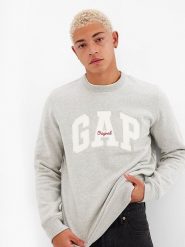 GAP Bluza w kolorze jasnoszarym rozmiar: XXL. Szare bluzy GAP, xxl, bez wzorów, bez kaptura. Za 105.63 zł.