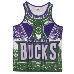 Koszulka męska bez rękawów Mitchell & Ness NBA Milwaukee Bucks Tank Top. Fioletowe bezrękawniki Mitchell & Ness, m, bez wzorów, bez kołnierzyka, bez ramiączek. Za 199.00 zł.