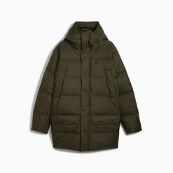 Kurtka z kapturem męska Puma PROTECTIVE DOWN PARKA zielona 62646670 r L. Zielone kurtki Puma, l, bez wzorów, z materiału, z kapturem. Za 546.34 zł.