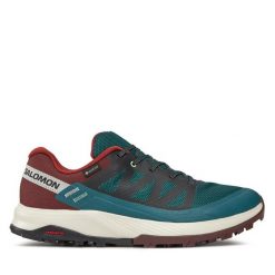 Trekkingi Salomon. Zielone buty trekkingowe Salomon, bez wzorów, bez zapięcia. Za 449.99 zł.