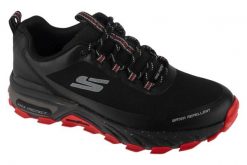 Buty sportowe Sneakersy męskie, Max Protect - Promote Track. Czarne buty turystyczne Skechers, bez wzorów, z materiału, przed kostkę, bez zapięcia, trekkingowe. Za 379.99 zł.