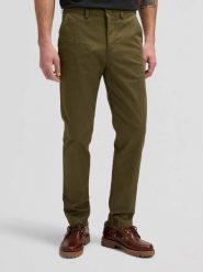 MESKIE SPODNIE LEE SLIM CHINO OLIVE MOSS 112378508. Zielone eleganckie spodnie Lee, l, z jeansu. Za 179.99 zł.