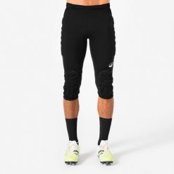 Spodenki bramkarskie z ochraniaczami do piłki nożnej Kipsta F500. Czarne szorty KIPSTA, xl, bez wzorów, z elastanu, sportowe. Za 129.99 zł.