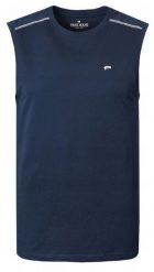 Letni Bezrękawnik Męski (Tank Top) - Pako Jeans - Granatowy. Niebieskie bezrękawniki Pako Jeans, l, bez wzorów, z bawełny, bez kołnierzyka, bez ramiączek. Za 59.00 zł.