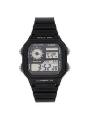 Casio Zegarek AE-1200WH-1AVEF Czarny. Czarne, cyfrowe zegarki Casio. Za 179.99 zł.