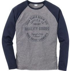 Shirt z długim rękawem Regular Fit bonprix szary melanż - ciemnoniebieski. Bluzki z długim rękawem marki ASICS. Za 44.99 zł.