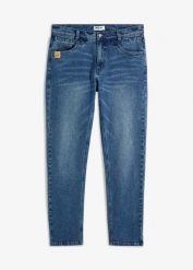 Dżinsy ze stretchem z wysokiej jakości grubego denimu, regular fit, prosta nogawka. Niebieskie jeansy bonprix, m. Za 179.99 zł.