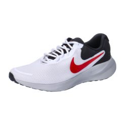 Buty sportowe Nike Revolution 7 Biały/Czarny/Photon Dust/Fire Red. Białe buty do biegania Nike, bez wzorów, z materiału, bez zapięcia, do biegania, nike revolution. Za 276.55 zł.