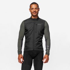 Koszulka rowerowa szosowa Van Rysel EDR długi rękaw. Czarne bluzy VAN RYSEL, na zimę, xl, bez wzorów, z materiału, bez kaptura. Za 179.99 zł.