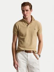 Polo Ralph Lauren Polo 710536856511 Beżowy Regular Fit. Brązowe koszulki polo Polo Ralph Lauren, l, bez wzorów, z bawełny, bez kołnierzyka, bez ramiączek. Za 599.99 zł.