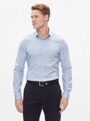Calvin Klein Koszula K10K112305 Błękitny Slim Fit. Niebieskie koszule CALVIN KLEIN, m, bez wzorów, z bawełny, bez kołnierzyka, bez ramiączek. Za 239.99 zł.