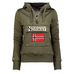 Bluza męska Geographical Norway GYMCLASS KAKI WW2491H/GN — khaki, z kapturem. Zielone bluzy z kapturem Geographical Norway, na wiosnę, m, bez wzorów, z bawełny, z kapturem. Za 139.00 zł.
