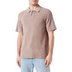 Koszulka Polo męska BOSS Pe Towel Open Brown relaxed fit brązowa (50511083-246). Brązowe koszulki polo Boss, m, bez wzorów, bez kołnierzyka, bez ramiączek. Za 289.00 zł.