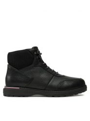 Tommy Hilfiger Trzewiki Corporate Warm Outdoor Lth Boot FM0FM05148 Czarny. Czarne botki sznurowane Tommy Hilfiger, bez wzorów, ze skóry, bez obcasa, bez zapięcia. Za 749.99 zł.