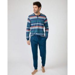 Piżama męska rozm. L P751305 Navy Blue. Niebieskie piżamy Massana Homewear, l, bez wzorów, z bawełny, bez ramiączek. Za 310.00 zł.