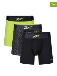 Reebok Bokserki (3 pary) "Trainer" w kolorze czarno-żółtym rozmiar: M. Czarne bokserki Reebok, m, bez wzorów. Za 78.95 zł.