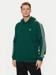 Adidas Bluza adicolor Classics 3-Stripes JP1001 Zielony Regular Fit. Zielone bluzy Adidas, m, bez wzorów, z bawełny, bez kaptura. Za 189.99 zł.