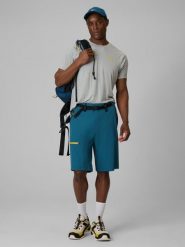 4F Spodenki trekkingowe szybkoschnące męskie - granatowe XXL. Niebieskie szorty 4F, l, bez wzorów, z materiału. Za 199.99 zł.