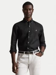 Polo Ralph Lauren Koszula 710968915503 Czarny Slim Fit. Czarne koszule Polo Ralph Lauren, m, bez wzorów, ze lnu, bez kołnierzyka, bez ramiączek. Za 819.99 zł.