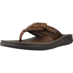 Sandały CLARKS WESLEY SUN Brązowy. Brązowe sandały Clarks, ze skóry, bez zapięcia. Za 243.99 zł.