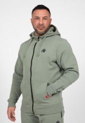 Leon Bluza z kapturem zapinana na suwak - Zielony. Zielone bluzy z kapturem GORILLA WEAR, l, bez wzorów, z bawełny, z kapturem. Za 356.00 zł.
