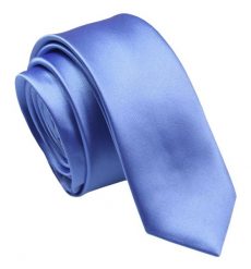 Krawat (Śledź) Męski 5 cm, Niebieski, Wąski, Gładki -ALTIES. Niebieskie krawaty i muchy Alties, bez wzorów, z tkaniny. Za 35.00 zł.