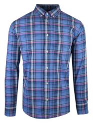 Lekko Taliowana Koszula Weekendowa, Niebieska w Kratkę - Pako Jeans. Niebieskie koszule Pako Jeans, l, bez wzorów, z bawełny, bez kołnierzyka, bez ramiączek. Za 185.00 zł.