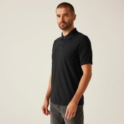 Koszulka polo robocza męska Pro 65/35. Czarne koszulki polo Regatta, m, bez wzorów, z bawełny, bez kołnierzyka, bez ramiączek, trekkingowe. Za 129.99 zł.