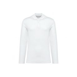 Koszulka polo z długim rękawem suprima Kariban Premium. Białe koszulki polo KARIBAN, m, bez wzorów, z bawełny, bez kołnierzyka, bez ramiączek. Za 195.00 zł.
