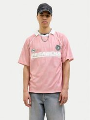 Jack & Jones Polo Retreat 12277379 Różowy Loose Fit. Czerwone koszulki polo sportowe Jack & Jones, l, bez wzorów, z syntetyku, bez kołnierzyka, bez ramiączek. Za 79.99 zł.